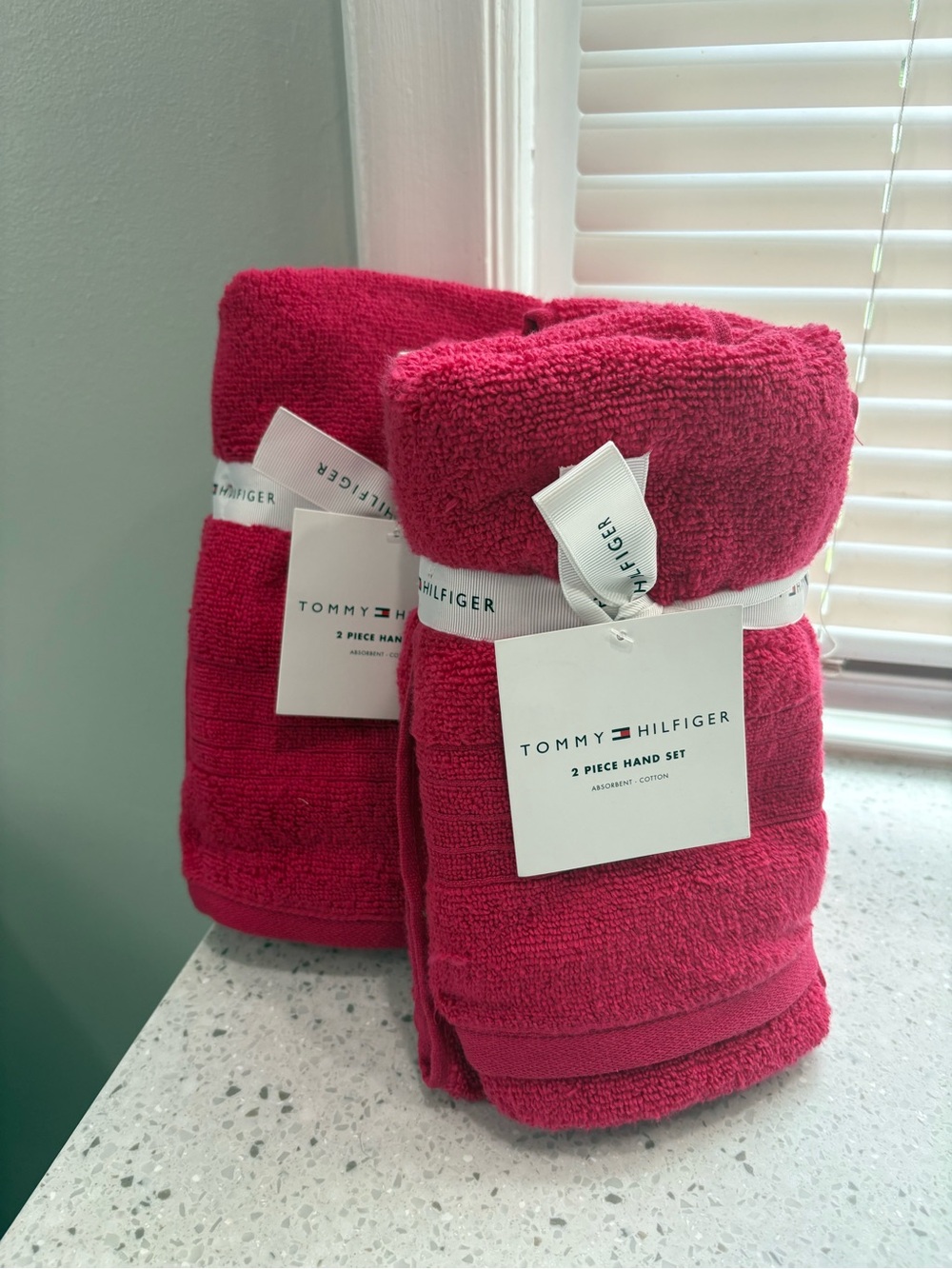 NEW Tommy Hilfiger Raspberry 2-Piece Hand Towel Set- 2 sets